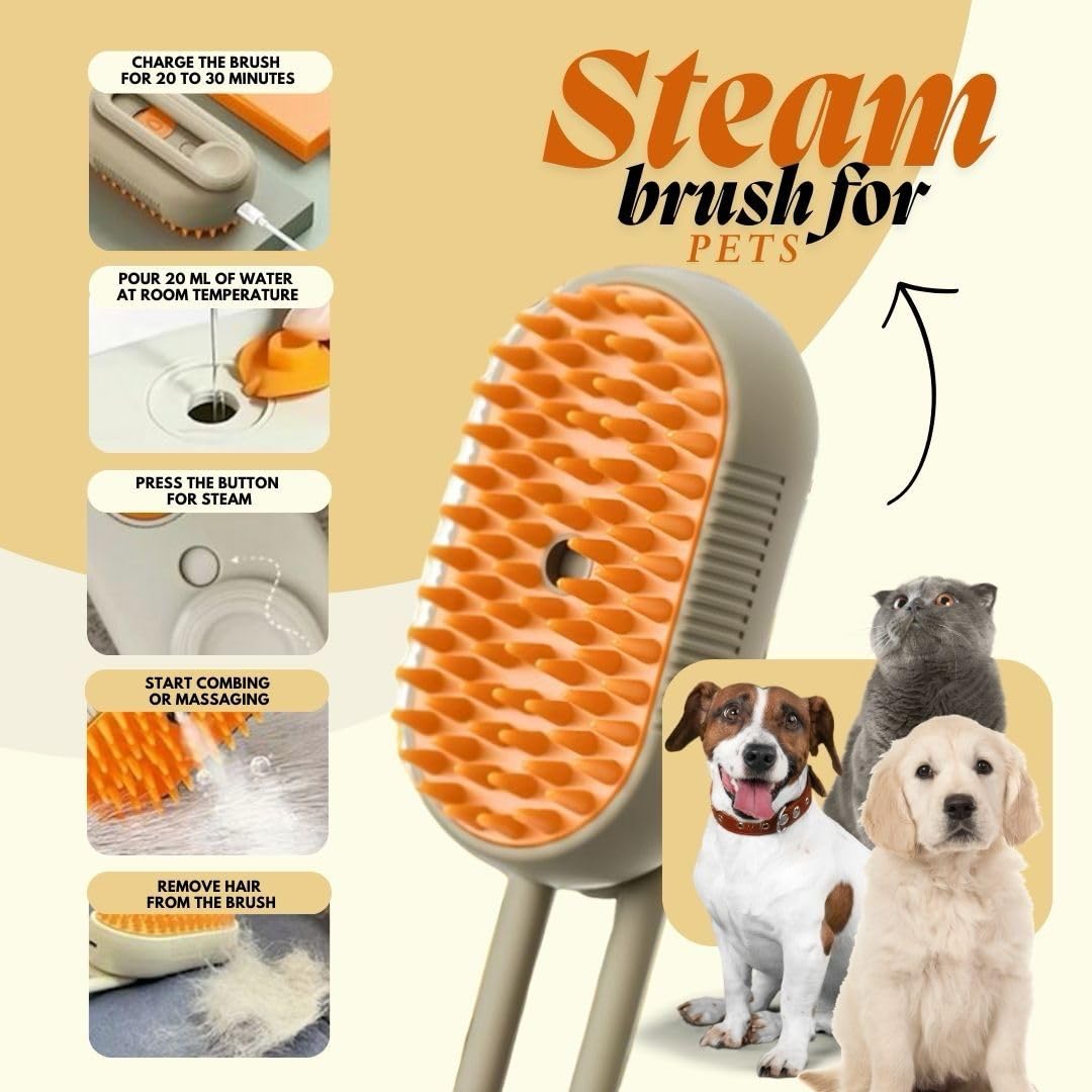 3-in-1 Steamy Pet Brush